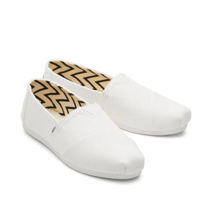Toms Slip Ons Alpargata White Recycled Cotton Canvas 8211 Women Toms Slip Ons Alpargata White Recycled Cotton Canvas 8211 Women
