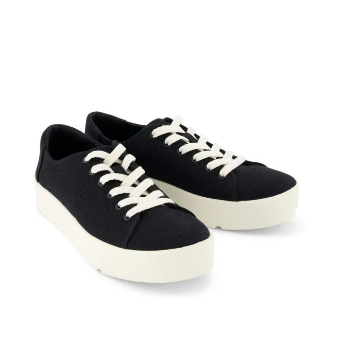 Toms Slip Ons Verona LaceUp Sneaker Heritage Black Canvas 8211 Women Toms Slip Ons Verona LaceUp Sneaker Heritage Black Canvas 8211 Women