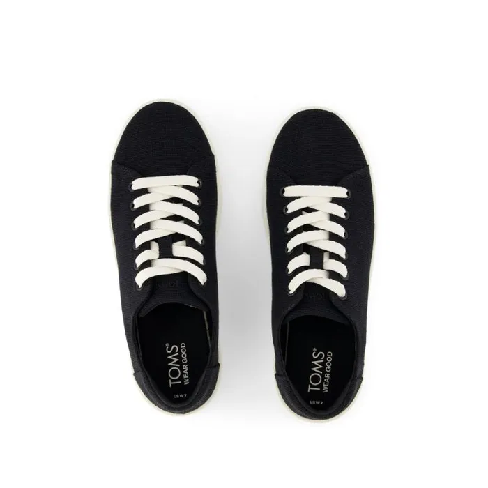 Toms Slip Ons Verona LaceUp Sneaker Heritage Black Canvas 8211 Women Toms Slip Ons Verona LaceUp Sneaker Heritage Black Canvas 8211 Women