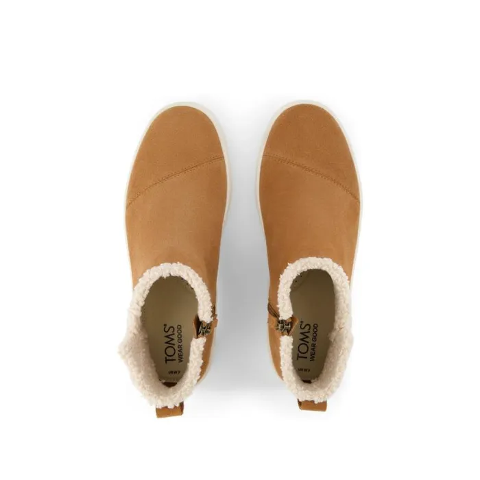 Toms Slip Ons Verona Mid Platform Sneaker Brown Suede Faux Shearling 8211 Women