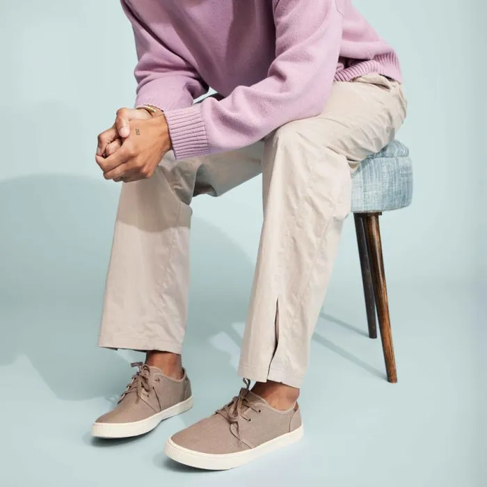 Toms Sneakers Carlo LaceUp Sneaker Taupe Heritage Canvas 8211 Men