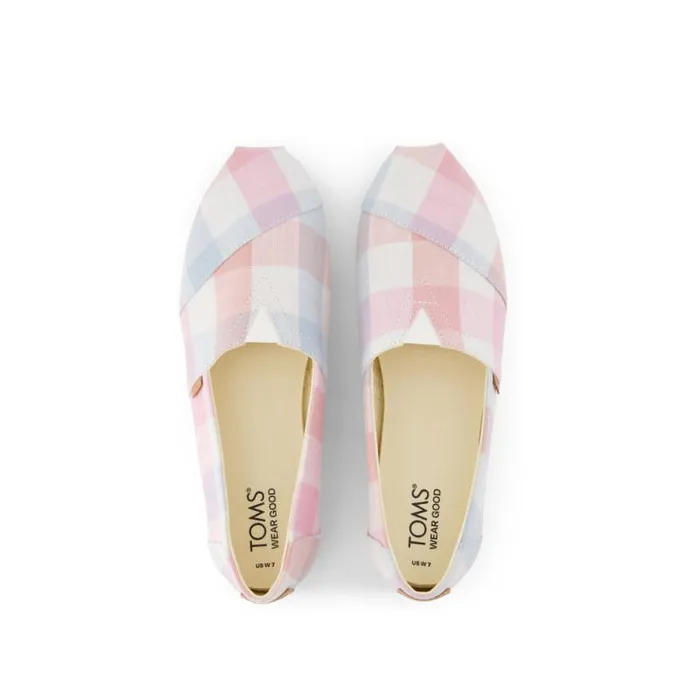 Toms TOMS Classics Alpargata Cloudbound Pink Picnic Plaid 8211 Women Toms TOMS Classics Alpargata Cloudbound Pink Picnic Plaid 8211 Women