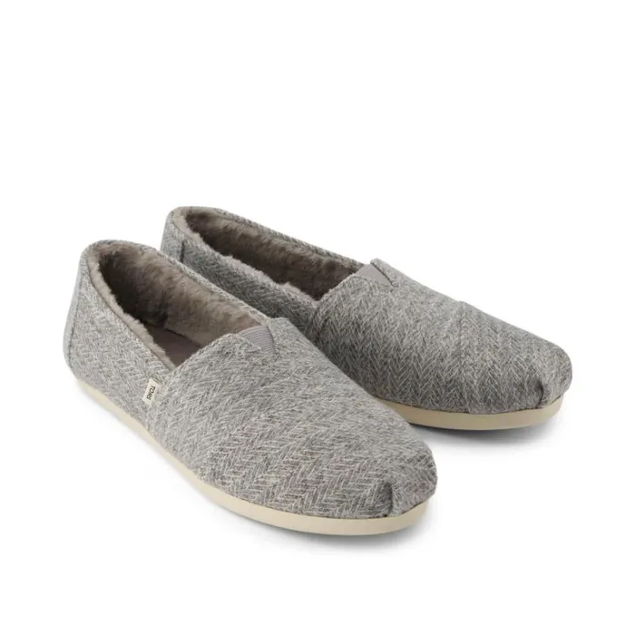 Toms TOMS Classics Alpargata Cozy Grey Herringbone 8211 Women Toms TOMS Classics Alpargata Cozy Grey Herringbone 8211 Women