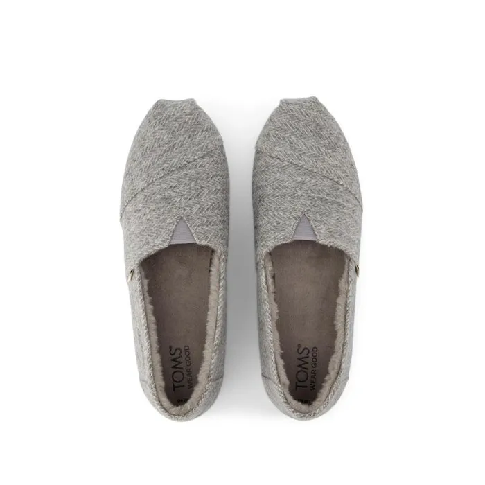 Toms TOMS Classics Alpargata Cozy Grey Herringbone 8211 Women Toms TOMS Classics Alpargata Cozy Grey Herringbone 8211 Women