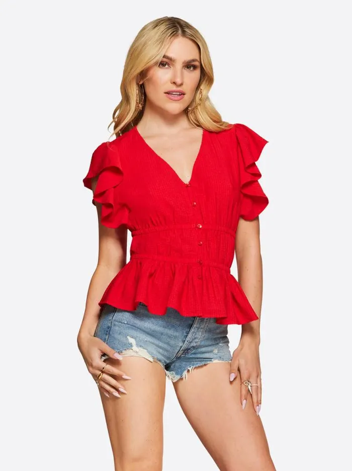 Tops Clothing Jessica Simpson Jeydon Top In Adrenaline Rush