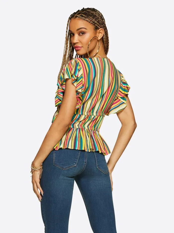 Tops Clothing Jessica Simpson Jeydon Top In Torrid Stripe