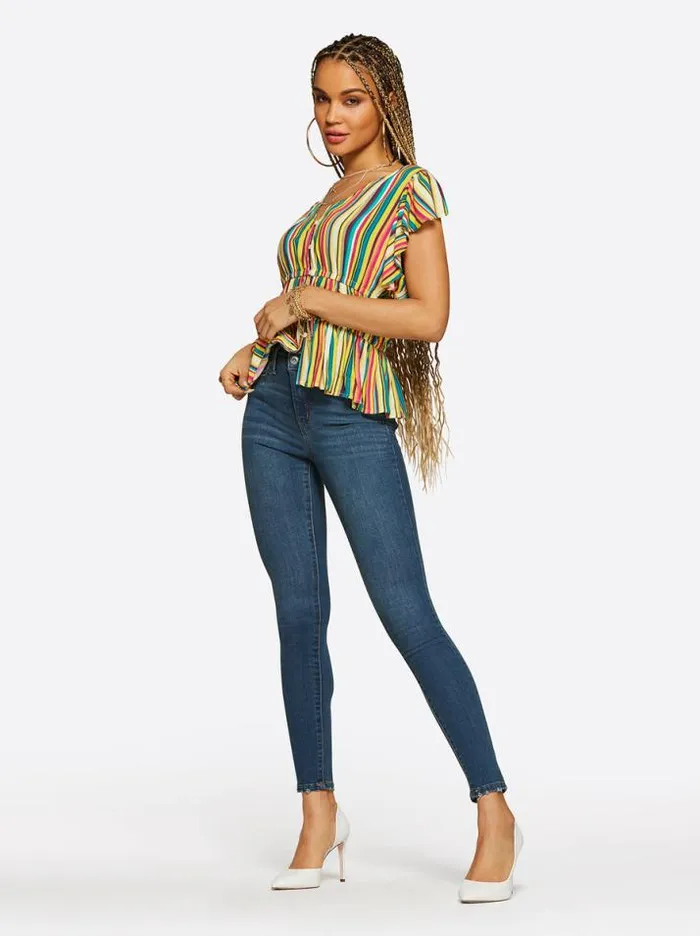 Tops Clothing Jessica Simpson Jeydon Top In Torrid Stripe