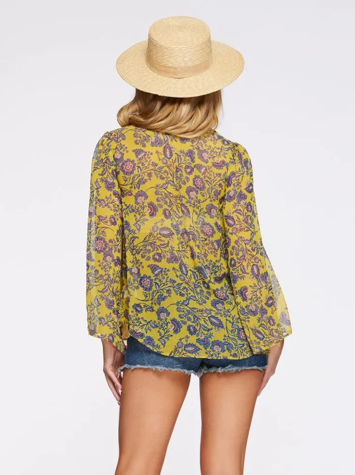 Tops Clothing Jessica Simpson Leslie Blouse In Meso Botanicals