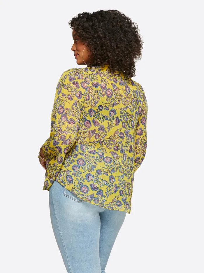 Tops Clothing Jessica Simpson Leslie Blouse In Meso Botanicals