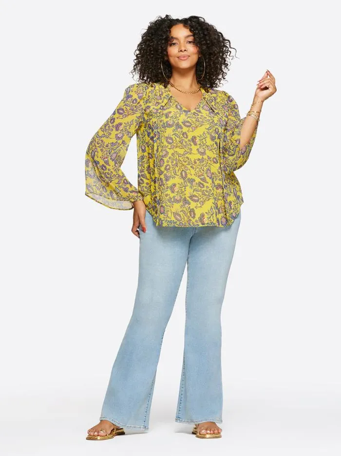Tops Clothing Jessica Simpson Leslie Blouse In Meso Botanicals
