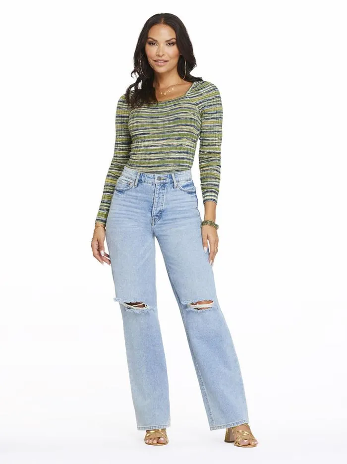 Tops Clothing Jessica Simpson Neve Top In Navy Blazer Stripe