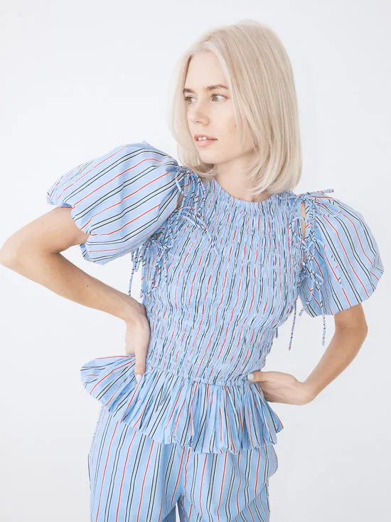 Tops Lisa Says Gah Women Becca Blouse Bold Blue Stripe