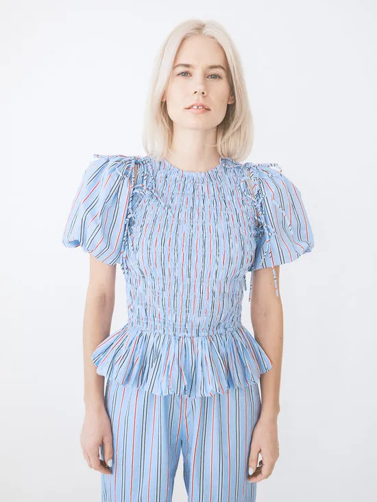 Tops Lisa Says Gah Women Becca Blouse Bold Blue Stripe