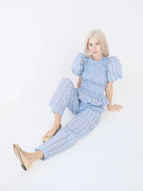 Tops Lisa Says Gah Women Becca Blouse Bold Blue Stripe