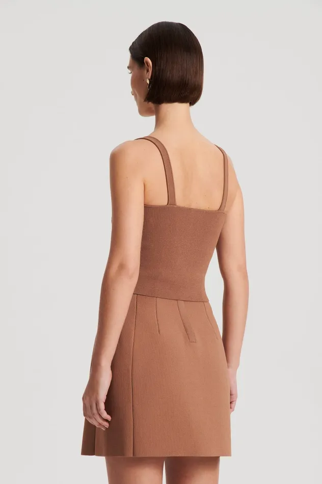 Tops Scanlan Theodore Women CREPE KNIT SQUARE CAMISOLE SPICE