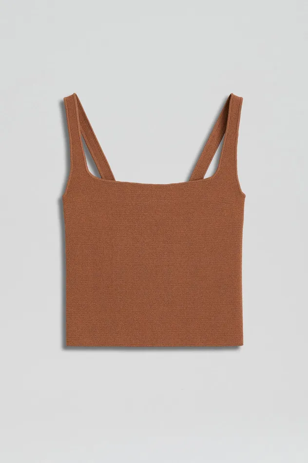 Tops Scanlan Theodore Women CREPE KNIT SQUARE CAMISOLE SPICE