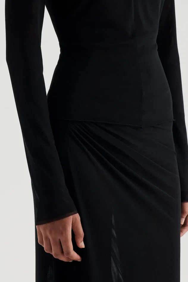 Tops Scanlan Theodore Women MESH TURBAN TWIST TOP BLACK Tops Scanlan Theodore Women MESH TURBAN TWIST TOP BLACK