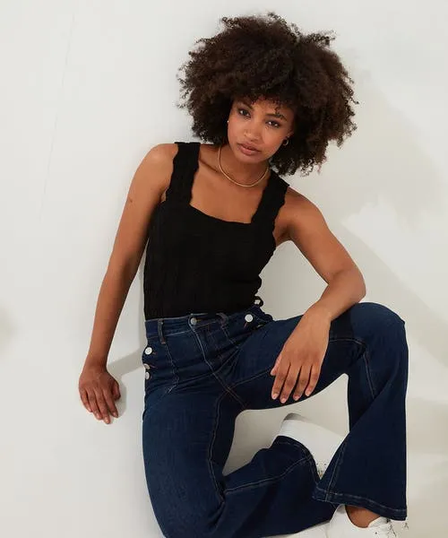 Tops Tunics and Blouses Elsie Textured Vest Black Joebrowns Apparel