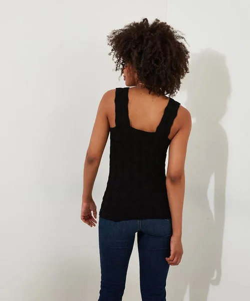 Tops Tunics and Blouses Elsie Textured Vest Black Joebrowns Apparel Tops Tunics and Blouses Elsie Textured Vest Black Joebrowns Apparel