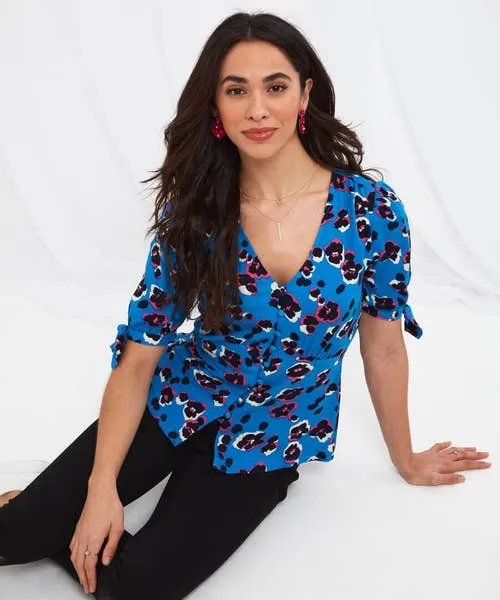 Tops Tunics and Blouses Joebrowns Apparel Alluring Animal Blouse Blue
