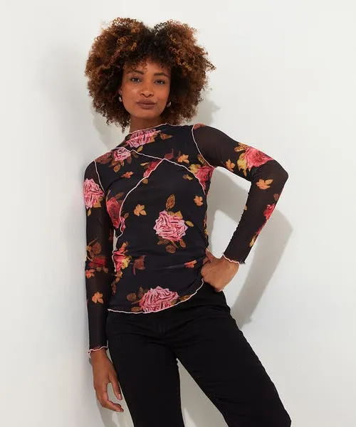 Tops Tunics and Blouses Joebrowns Apparel Florence Mesh Top Black