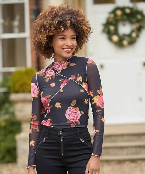 Tops Tunics and Blouses Joebrowns Apparel Florence Mesh Top Black Tops Tunics and Blouses Joebrowns Apparel Florence Mesh Top Black