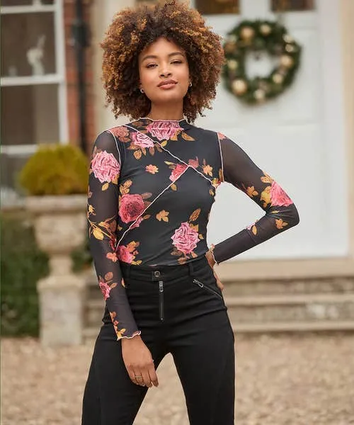 Tops Tunics and Blouses Joebrowns Apparel Florence Mesh Top Black Tops Tunics and Blouses Joebrowns Apparel Florence Mesh Top Black