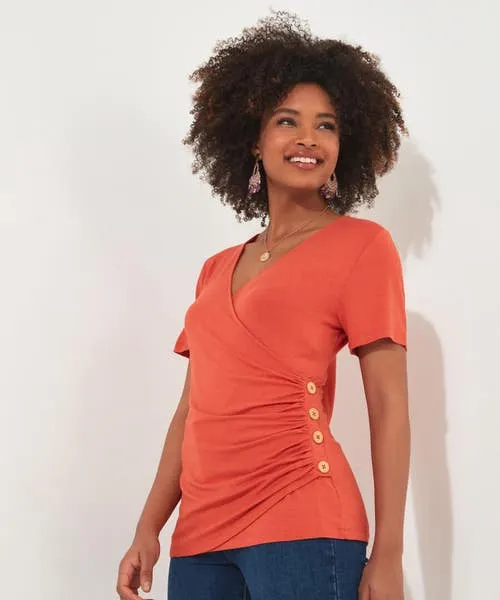 Tops Tunics and Blouses Joebrowns Apparel Remarkable Wrap Top Rust