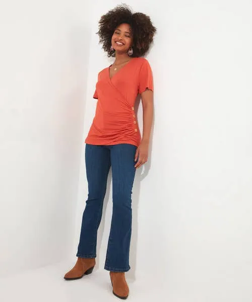 Tops Tunics and Blouses Joebrowns Apparel Remarkable Wrap Top Rust