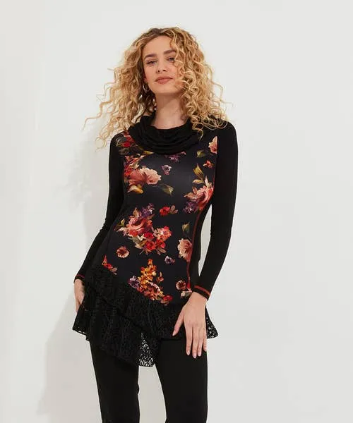 Tops Tunics and Blouses Lovely Lace Trim Jersey Tunic Black 8211 Joebrowns Apparel