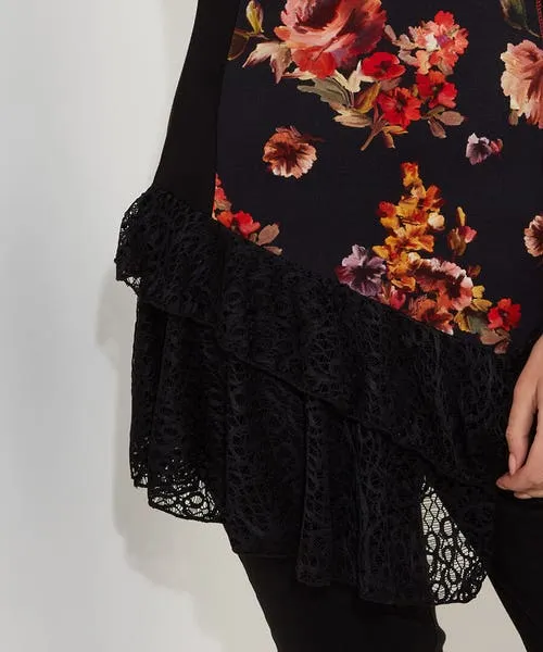 Tops Tunics and Blouses Lovely Lace Trim Jersey Tunic Black 8211 Joebrowns Apparel
