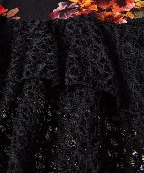 Tops Tunics and Blouses Lovely Lace Trim Jersey Tunic Black 8211 Joebrowns Apparel