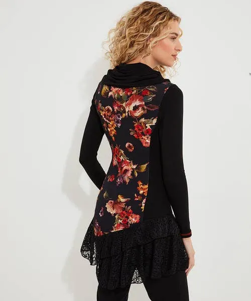 Tops Tunics and Blouses Lovely Lace Trim Jersey Tunic Black 8211 Joebrowns Apparel