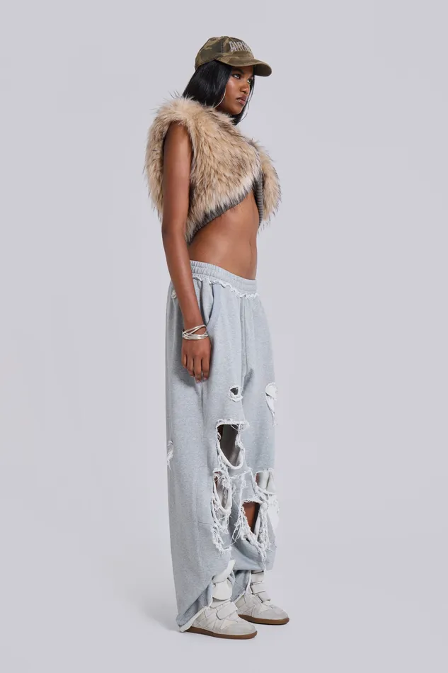 Tops Women Distressed Monster Joggers In Loopback Jaded London