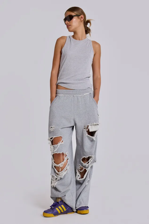 Tops Women Distressed Monster Joggers In Loopback Jaded London
