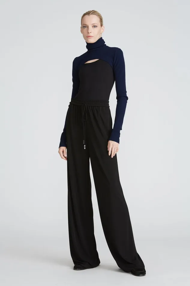 Tops Women Halston Mina Turtleneck Shrug Navy