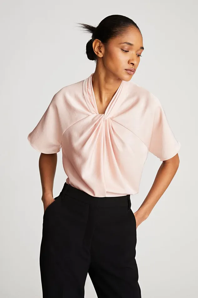 Tops Women Halston Nelia Top In Double Satin Rose