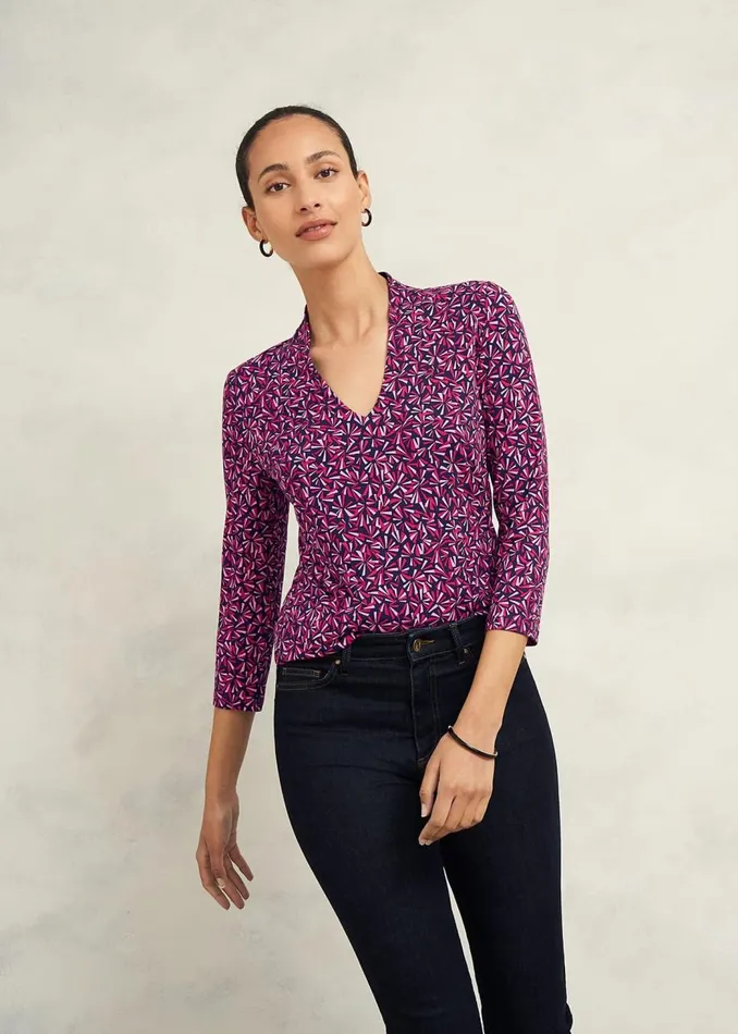 Tops Women HOBBS Aimee Printed Top Pink Multi
