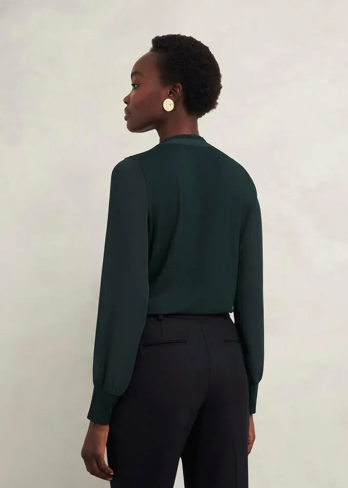 Tops Women HOBBS Carina Pleated Top Evergreen
