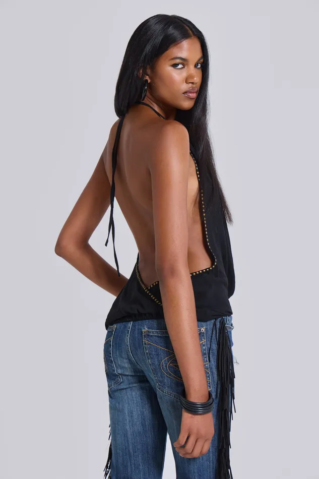 Tops Women Jaded London Tatiana Backless Studded Top