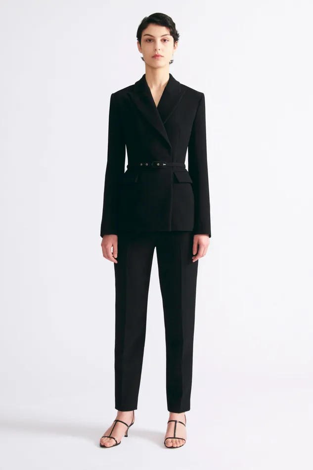 Trousers Emilia Wickstead Women Arabella Trousers In Black Double Crepe Trousers Emilia Wickstead Women Arabella Trousers In Black Double Crepe
