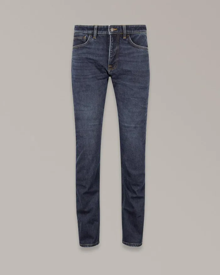 Trousers Men Belstaff Poplar Motorcycle Jeans Washed Indigo