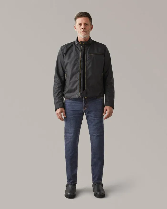 Trousers Men Belstaff Poplar Motorcycle Jeans Washed Indigo