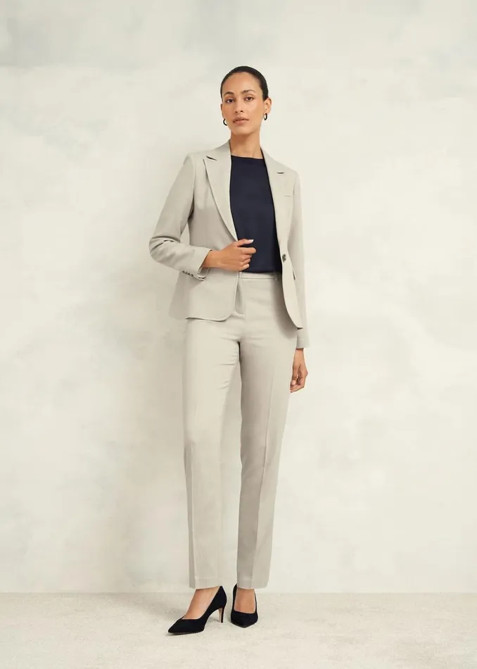 Trousers Women HOBBS Ellen Straight Trousers Buff Grey