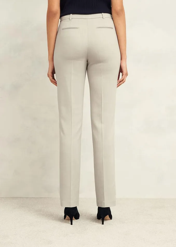 Trousers Women HOBBS Ellen Straight Trousers Buff Grey