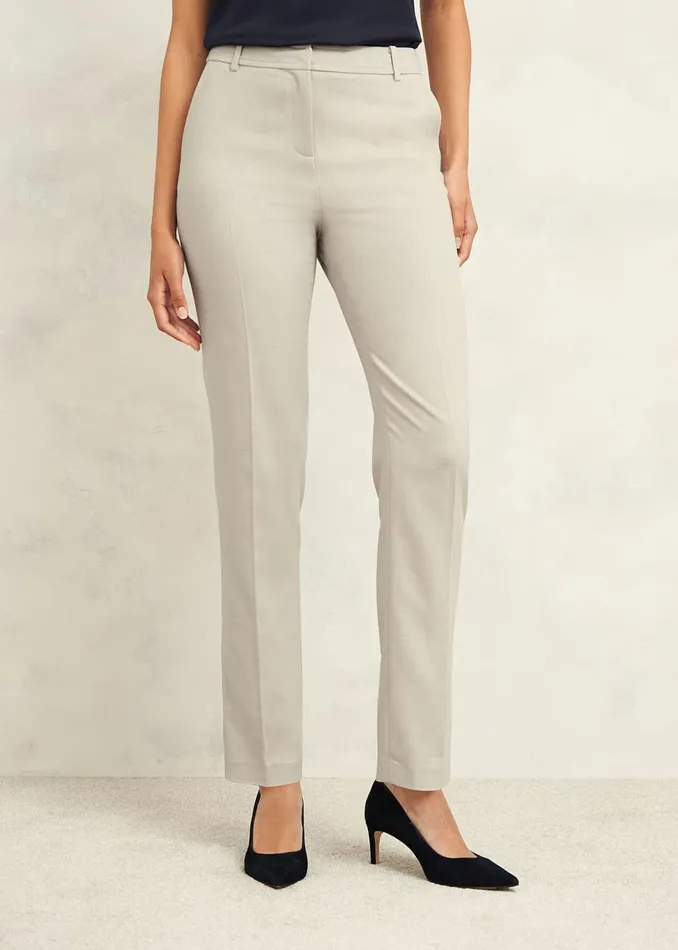 Trousers Women HOBBS Ellen Straight Trousers Buff Grey