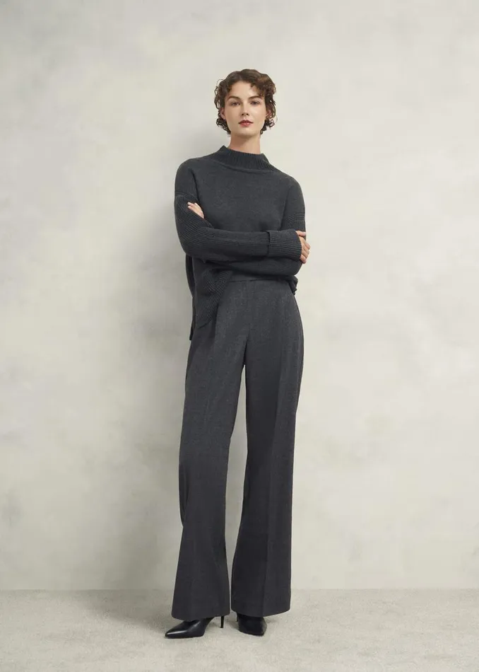 Trousers Women HOBBS Middleton Trouser With Wool Grey Black