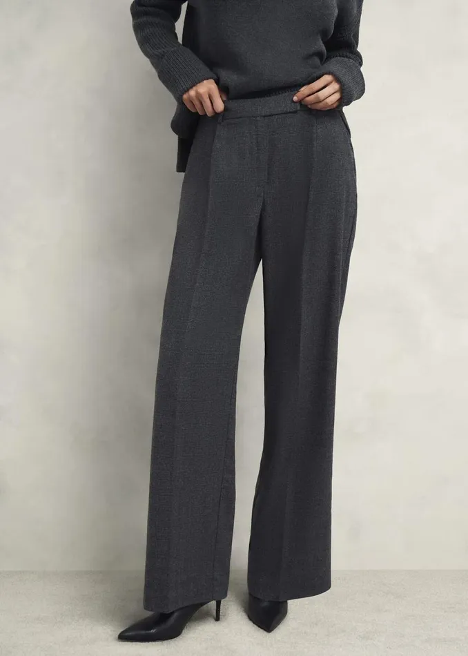 Trousers Women HOBBS Middleton Trouser With Wool Grey Black