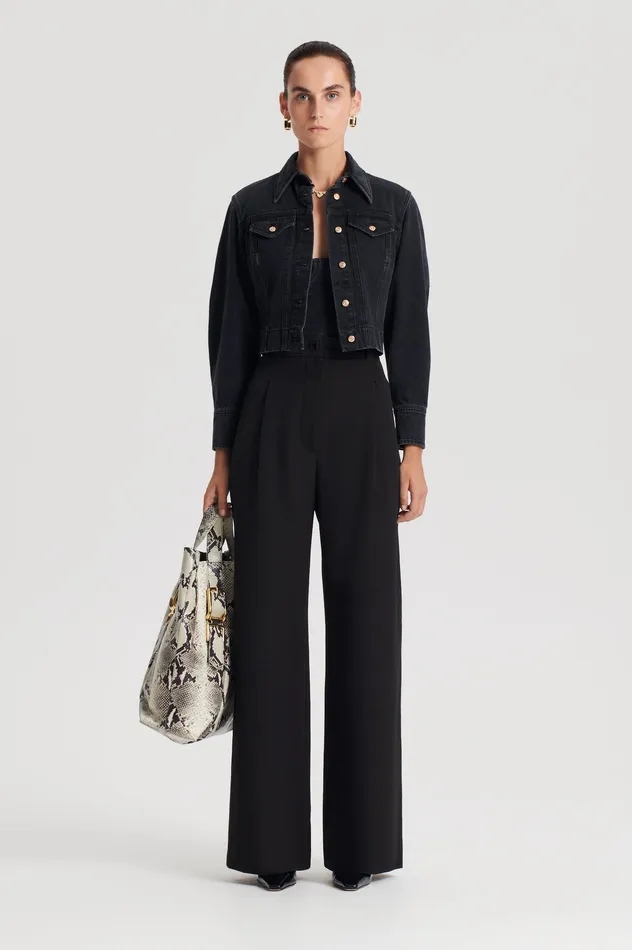 Trousers Women PLEAT DRAPE LEG TROUSER BLACK Scanlan Theodore