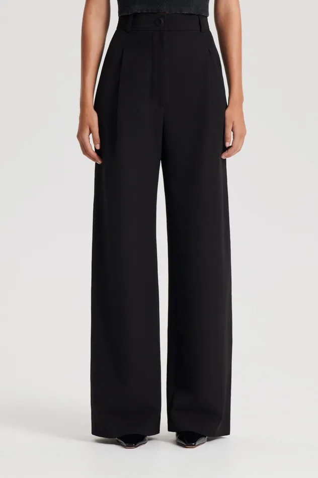 Trousers Women PLEAT DRAPE LEG TROUSER BLACK Scanlan Theodore